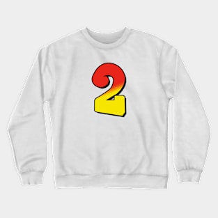 Number 2 red / yellow Crewneck Sweatshirt